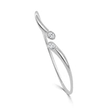 14K Gold Oval Diamond Open Flexible Bangle - 0.51 CT