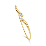 14K Gold Oval Diamond Open Flexible Bangle - 0.51 CT