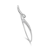 14K Gold Emerald Cut Diamond Open Flexible Bangle - 0.51 CT