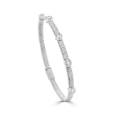 14K Gold Oval Bezel Diamond Bangle  -0.75 CT