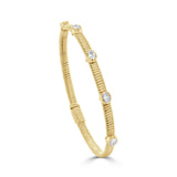 14K Gold Oval Bezel Diamond Bangle  -0.75 CT