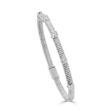 14K Gold Emerald Cut Bezel Diamond Bangle - 0.55 CT