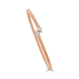 14K Gold Pear Shape Bezel Diamond Bangle - 0.33 CT
