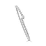 14K Gold Pear Shape Bezel Diamond Bangle - 0.33 CT