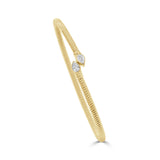 14K Gold Pear Shape Bezel Diamond Bangle - 0.33 CT