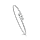 14K Gold Pear Shape Bezel Diamond Bangle - 0.65 CT