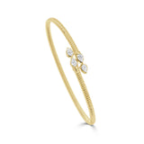 14K Gold Pear Shape Bezel Diamond Bangle - 0.65 CT