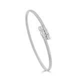 14K Gold Emerald Cut Diamond Bangle - 0.80 CT