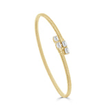 14K Gold Emerald Cut Diamond Bangle - 0.80 CT