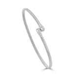14K Gold Emerald Cut Diamond Bangle - 0.30 CT