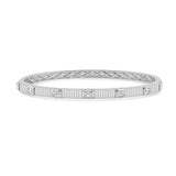 14K Gold Diamond Emerald Cut Bangle - 0.70 CT