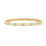 14K Gold Diamond Emerald Cut Bangle - 0.70 CT