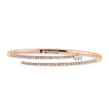 Load image into Gallery viewer, 14K Gold Oval &amp; Round Diamond Bangle