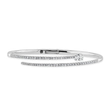 Load image into Gallery viewer, 14K Gold Oval &amp; Round Diamond Bangle