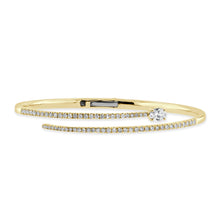 Load image into Gallery viewer, 14K Gold Oval &amp; Round Diamond Bangle