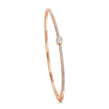 Load image into Gallery viewer, 14K Gold Pear &amp; Round Diamond Bangle