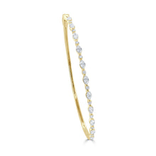 Load image into Gallery viewer, 14K Gold Diamond Round &amp; Marquise Shape Bangle