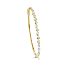 Load image into Gallery viewer, 14K Gold Round &amp; Marquise Shape Diamond Bangle