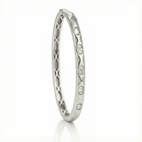 14K Gold & Textured Diamond Bangle - 0.71ct