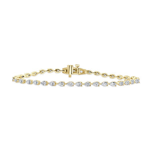 14K Gold & Pear-Shape Diamond Tennis Bracelet