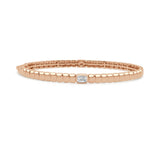14K Gold & Emerald-Cut Diamond Bangle - 0.25ct