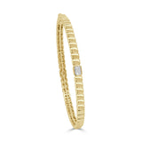 14K Gold & Emerald-Cut Diamond Bangle - 0.25ct