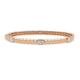 14K Gold & Emerald-Cut Diamond Bangle - 0.74ct