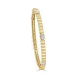 14K Gold & Emerald-Cut Diamond Bangle - 0.74ct