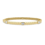 14K Gold & Emerald-Cut Diamond Bangle - 0.74ct
