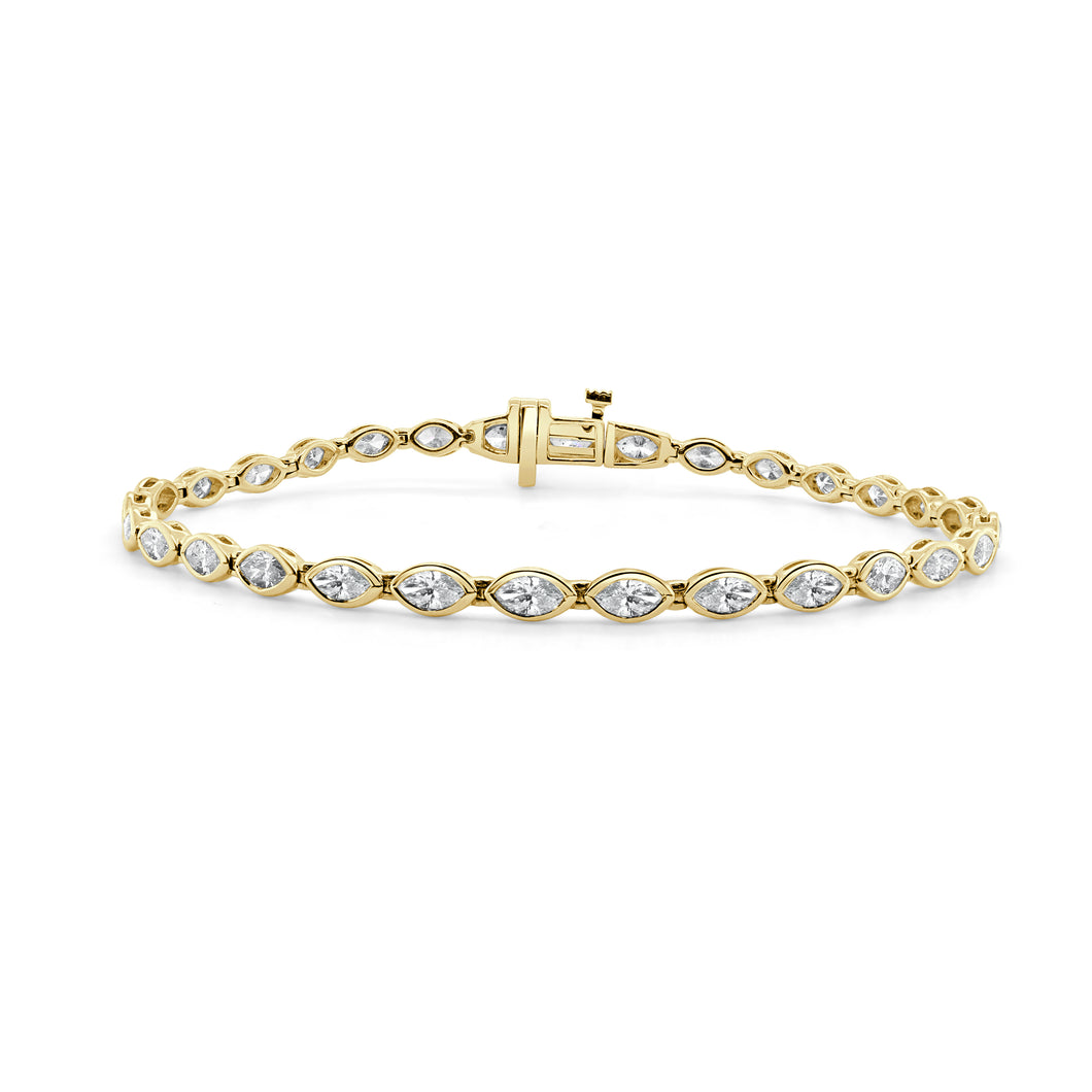 14K Gold Marquise Diamond Bracelet