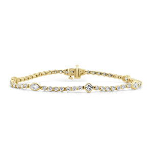 14K Gold & Fancy-Shape Diamond Two-Tone Bracelet