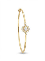 14K GOLD ROUND & OVAL CUT DIAMOND BANGLE - 0.32 CT