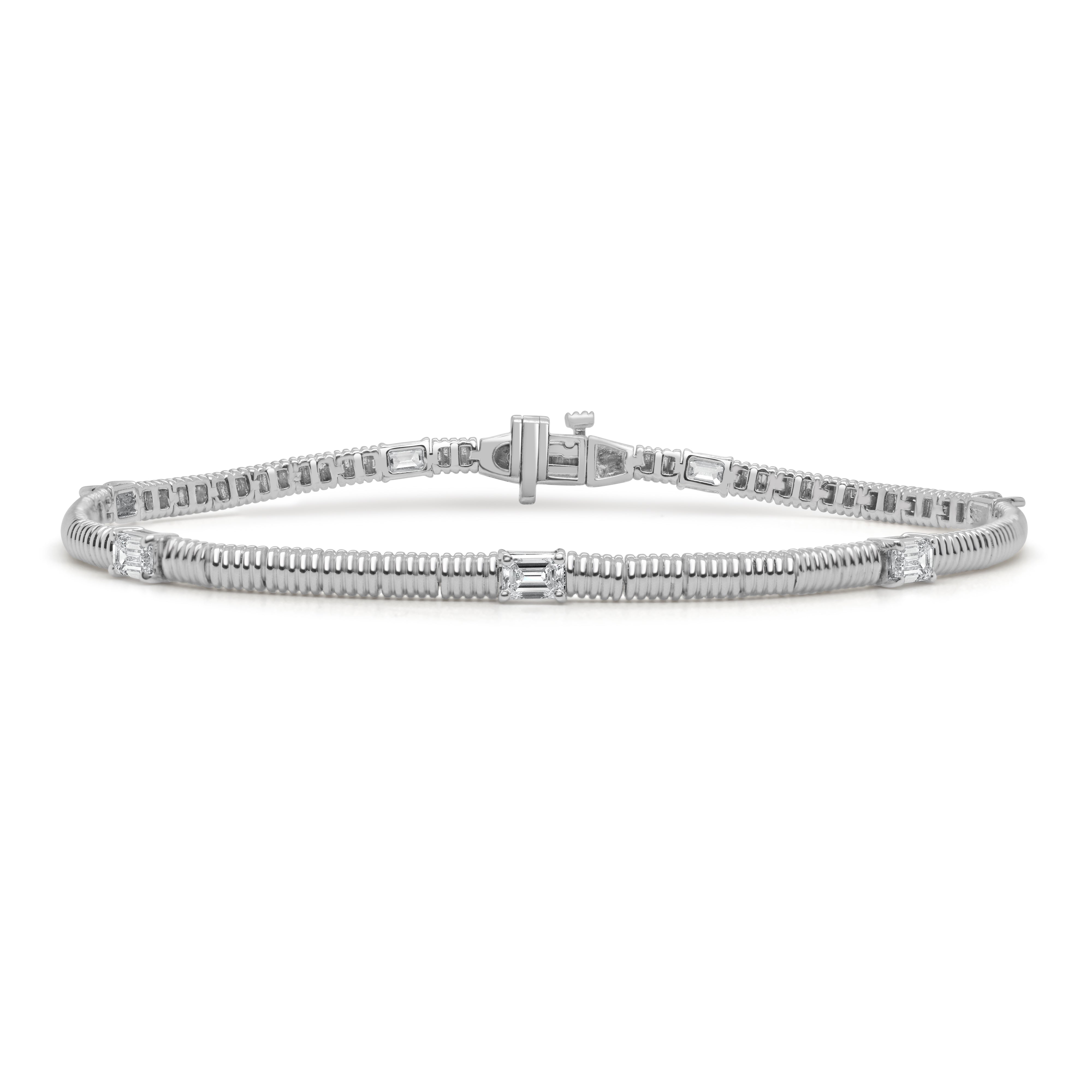 14K Gold & Oval Diamond Bracelet - 0.96ct