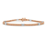 14K Gold & Oval Diamond Bracelet - 0.96ct