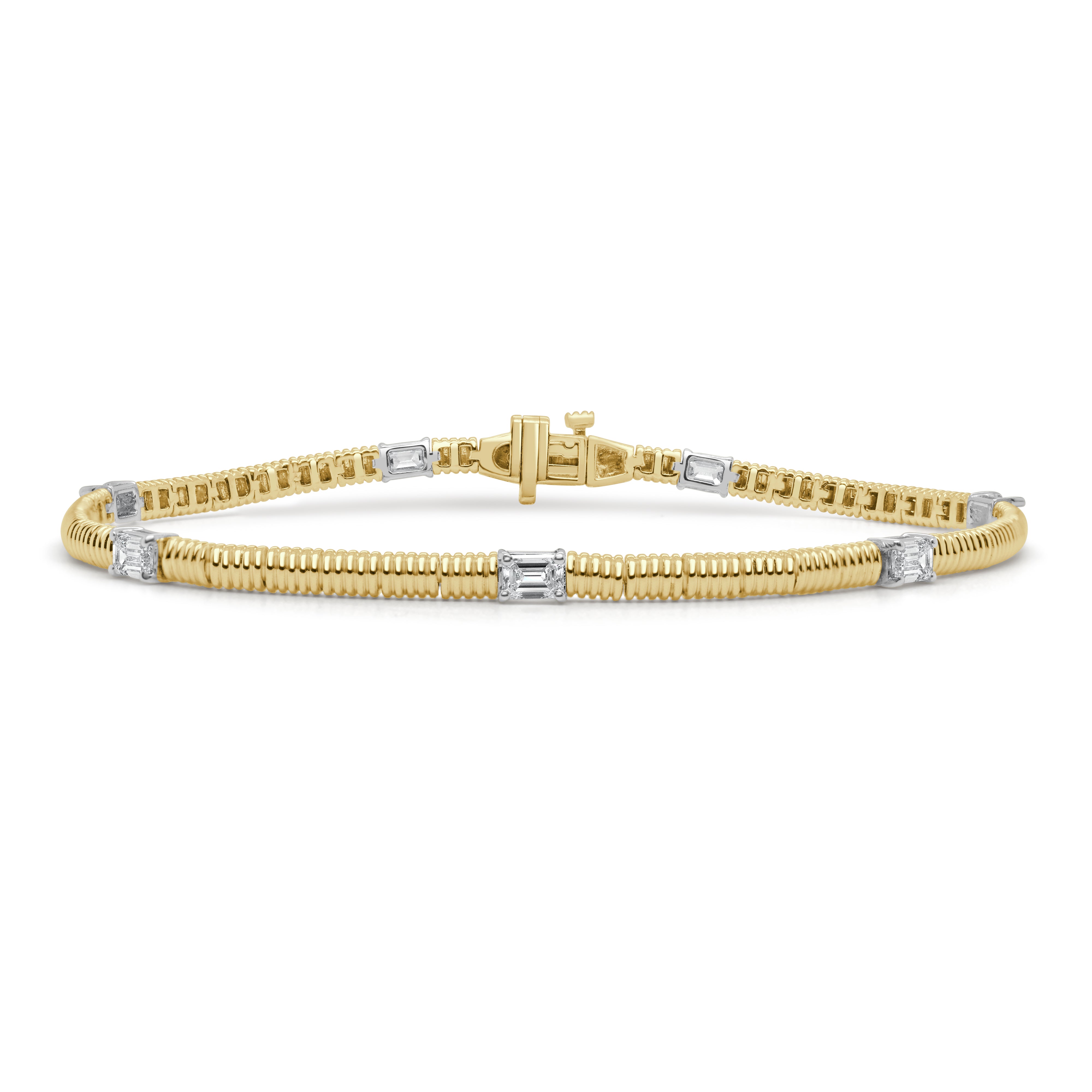 14K Gold & Oval Diamond Bracelet - 0.96ct