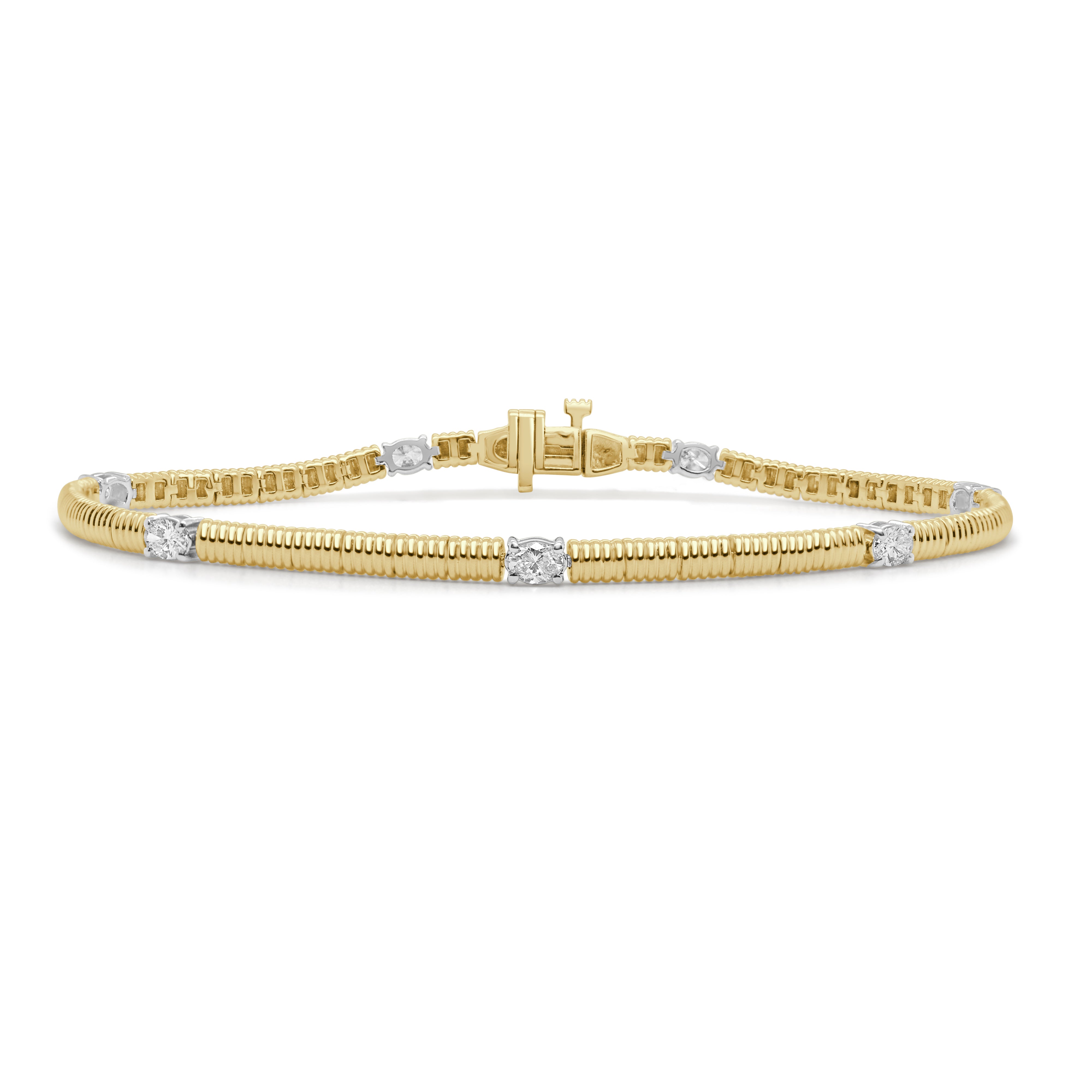 14K Gold & Oval Diamond Bracelet - 0.96ct