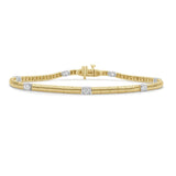 14K Gold & Oval Diamond Bracelet - 0.96ct