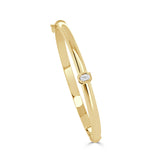 14K Gold Diamond Emerald Cut Bangle - 0.29 CT