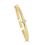 14K Gold Diamond Marquise Bangle - 0.23 CT