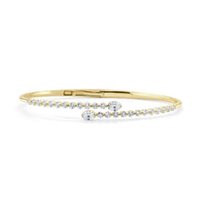 Load image into Gallery viewer, 14K Gold Two-Tone &amp; Oval-Cut Diamond Bangle Bracelet