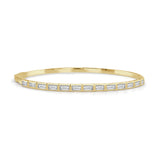 14K Gold & Diamond Baguette Bangle - 1.58ct