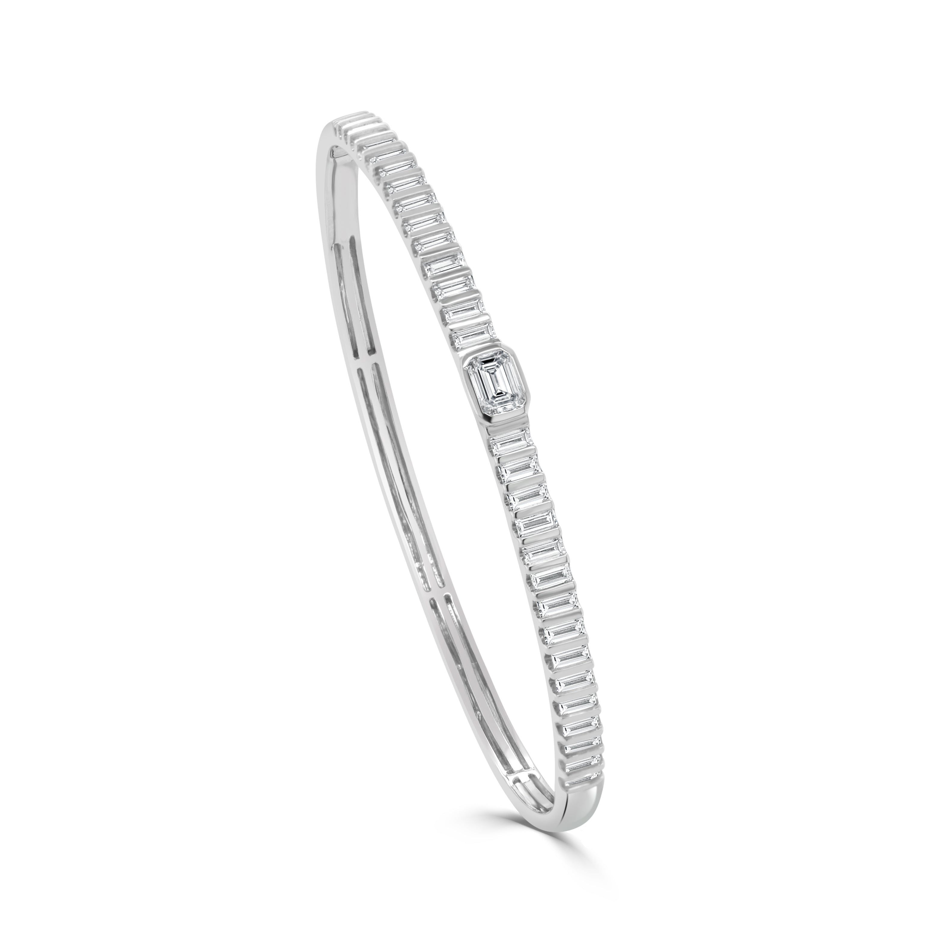 14K Gold Diamond Emerald Cut Band - 1.63 CT