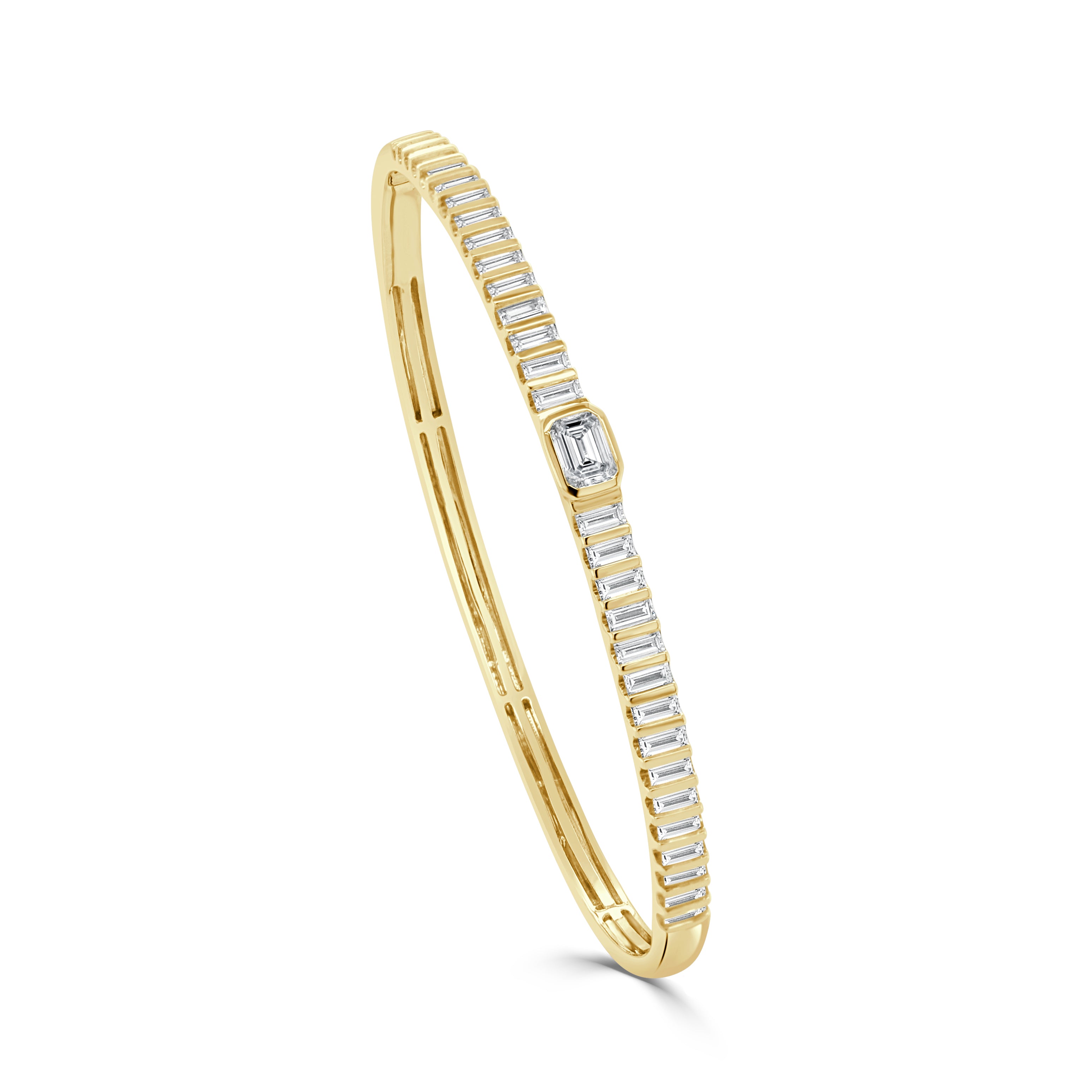 14K Gold Diamond Emerald Cut Band - 1.63 CT