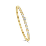 14K Gold Diamond Emerald Cut Band - 1.63 CT