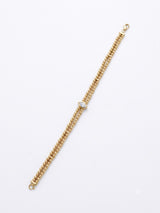 14K Gold Marquise Diamond Double Beaded Bracelet - 0.25 CT