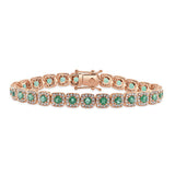 14K Gold Emerald & Diamond Bracelet