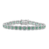 14K Gold Emerald & Diamond Bracelet
