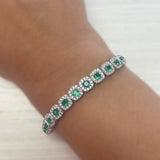 14K Gold Emerald & Diamond Bracelet