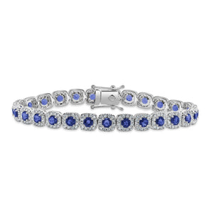 14K Gold Diamond & Sapphire Bracelet