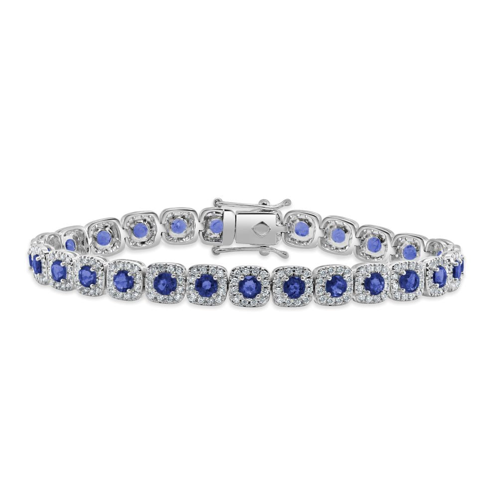 14K Gold Diamond & Sapphire Bracelet